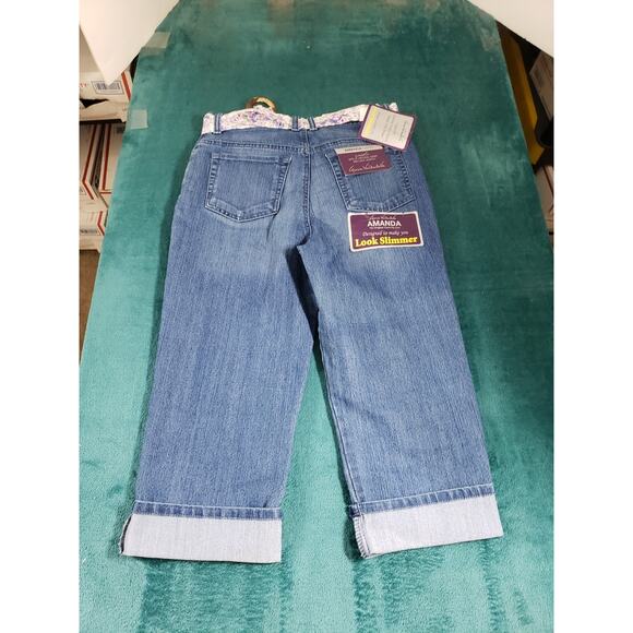 Gloria Vanderbilt Jeans Size 10 Womens Blue Pants Stretch Belted Cuff Capri NWT - Picture 13 of 16